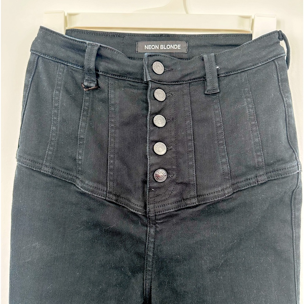 Neon Blonde “Christy” Black Corset High Rise Skinny Jeans